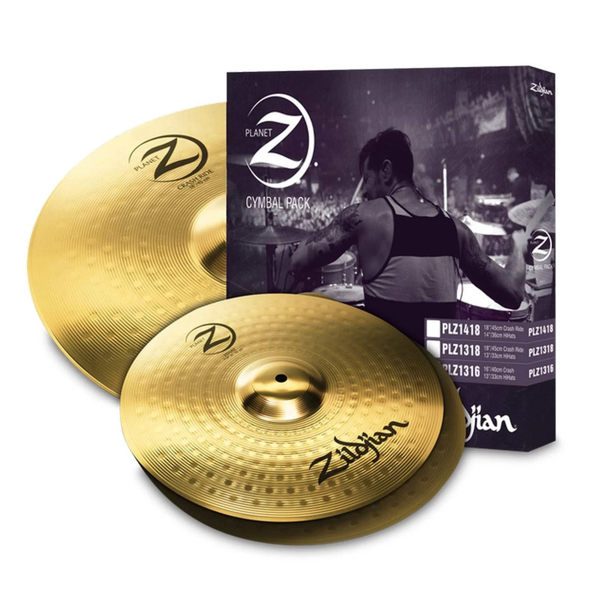 ZILDJIAN PLZ1418 PLANET Z 3 PACK CYMBAL SET