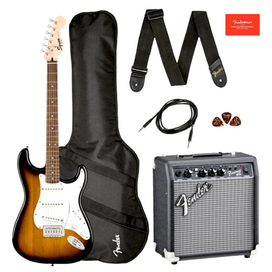 Fender Squier Stratocaster Electric Guitar Pack 0371823632 - Brown Sunburst