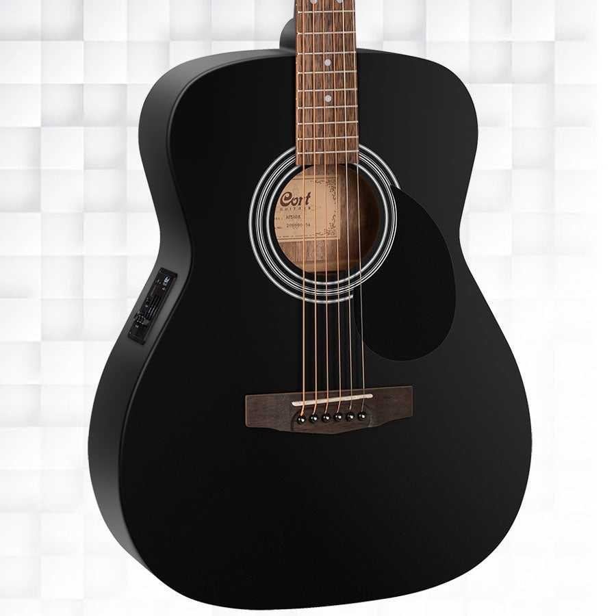 CORT AF510E BKS ELECTRO-ACOUSTIC GUITAR - BLACK SATIN