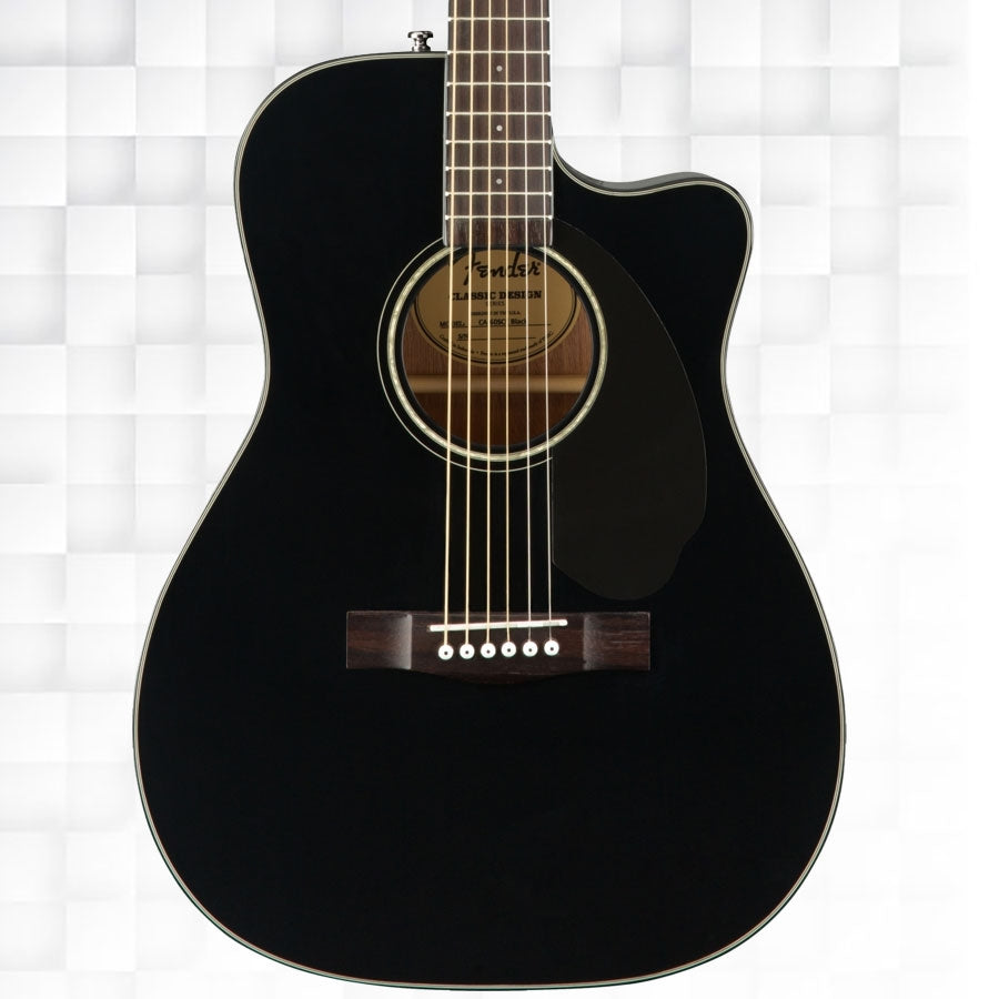 Fender CC-60SCE Concert Walnut Fingerboard Acoustic-Electric Guitar - Black 0970153006