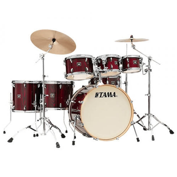 Tama Superstar Classic CL72RSP-GGP Exotic Finish 7 Piece Acoustic Drum Shell Pack - Gloss Garnet Lacebark Pine