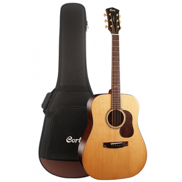 CORT GOLD-D6 GOLD SERIES DREADNOUGHT ACOUSTIC GUITAR (NATURAL GLOSSY) WITH DELUXE SOFT-SIDE CASE