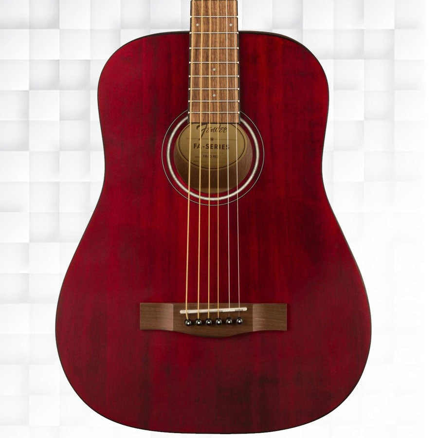 Fender FA-15 3/4 Scale Walnut Fingerboard Steel String Acoustic Guitar - Red