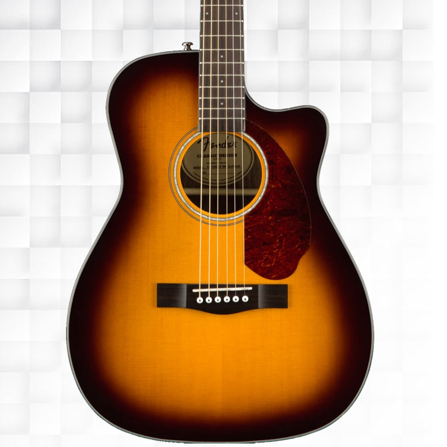 FENDER CC-140SCE CONCERT SINGLE-CUTAWAY ACOUSTIC-ELECTRIC GUITAR WITH CASE - SUNBURST 0970253332