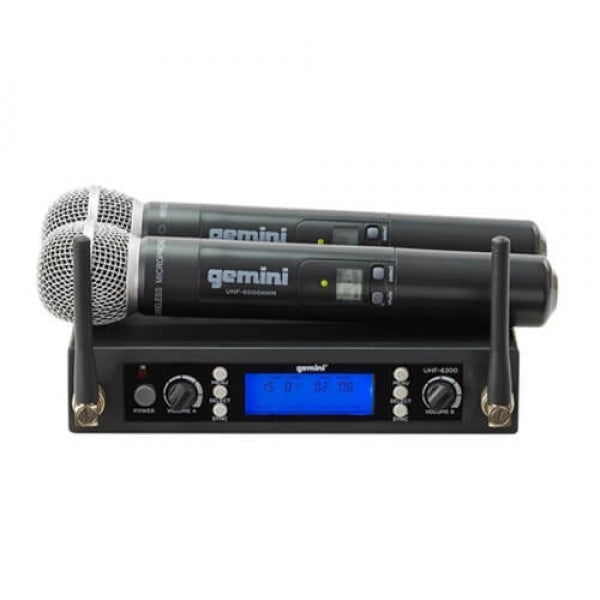 GEMINI UHF-6200M DUAL CHANNEL WIRELESS HANDHELD MICROPHONE SYSTEM