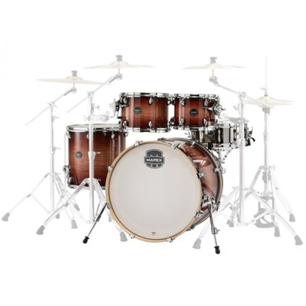 MAPEX AR529S ARMORY SERIES 5-PIECE ACOUSTIC DRUM SET ROCK SHELL PACK - REDWOOD BURST