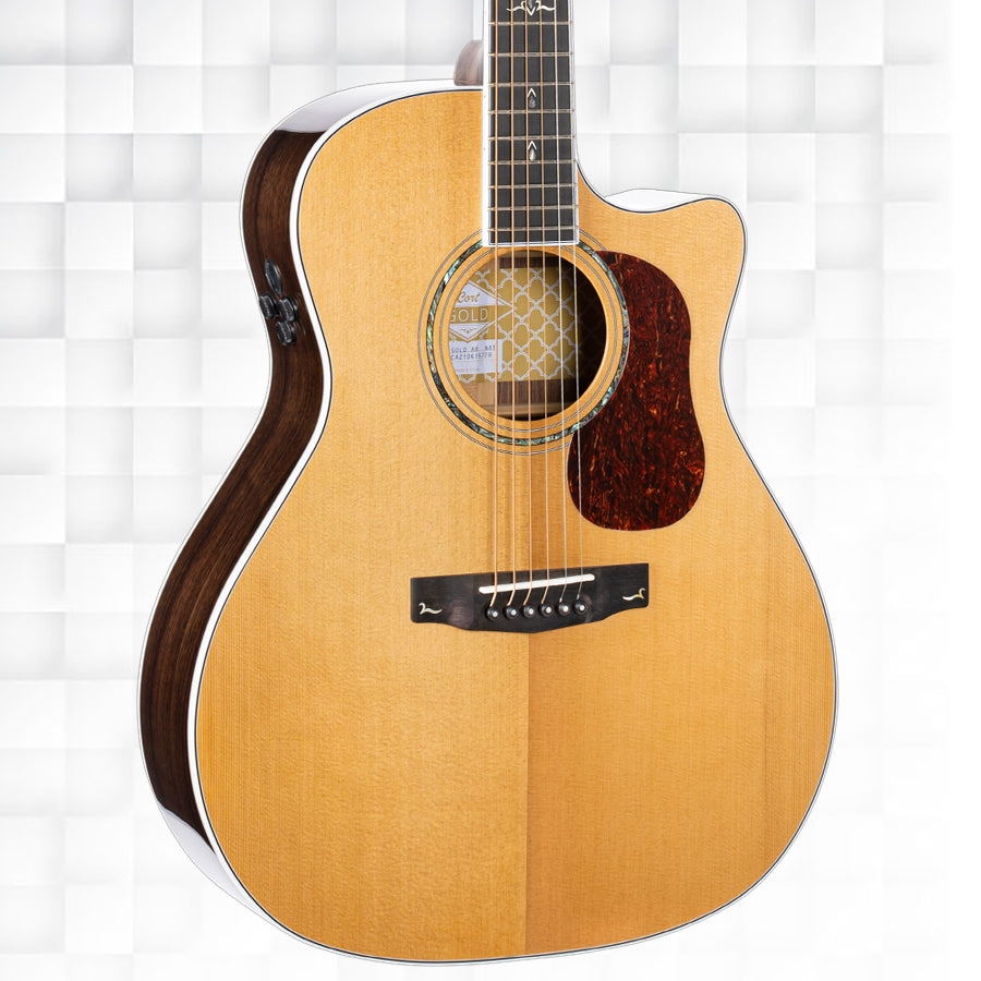 CORT GOLD-A8 GOLD SERIES ELECTRO-ACOUSTIC GUITAR WITH DELUXE SOFT-SIDE CASE (NATURAL GLOSSY)
