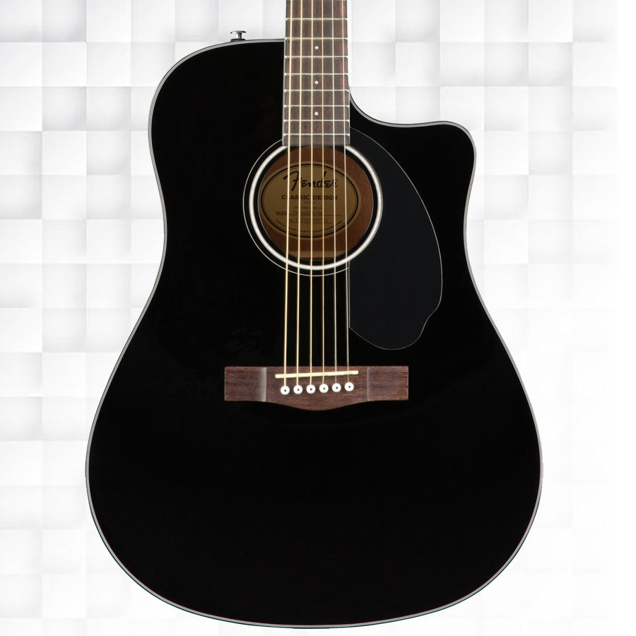 FENDER CD-60SCE ELECTRO-ACOUSTIC GUITAR WITH BAG - BLACK 0970113006