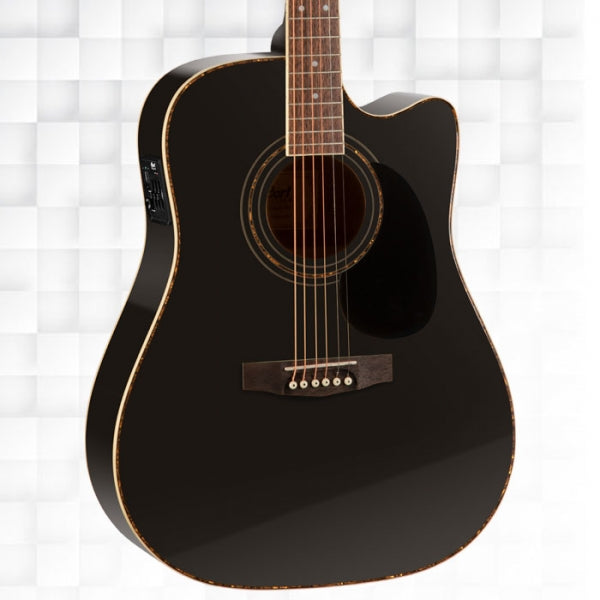 Cort AD880CE BK Electro-Acoustic Guitar With Gig Bag - Black