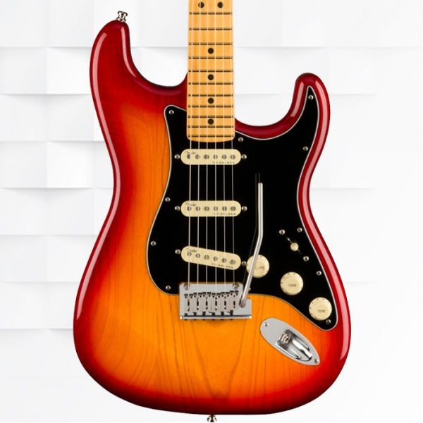 FENDER AMERICAN ULTRA LUXE STRATOCASTER MAPLE FINGERBOARD ELECTRIC GUITAR WITH CASE - PLASMA RED BURST, 0118062773