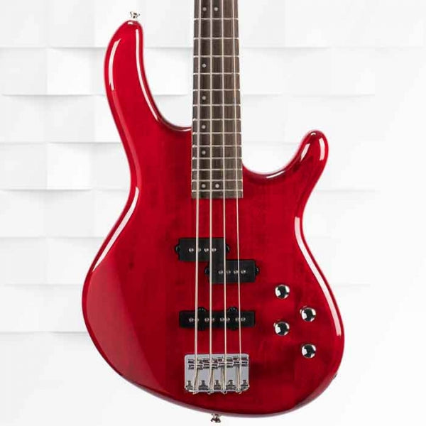 CORT ACTION BASS PLUS 4-STRING ELECTRIC BASS GUITAR - TRANS RED