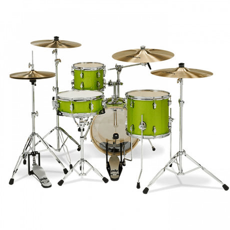 PDP PDNY1604EL New Yorker 4-Pieces Acoustic Drum Shell Pack - Electric Green Sparkle Finishply