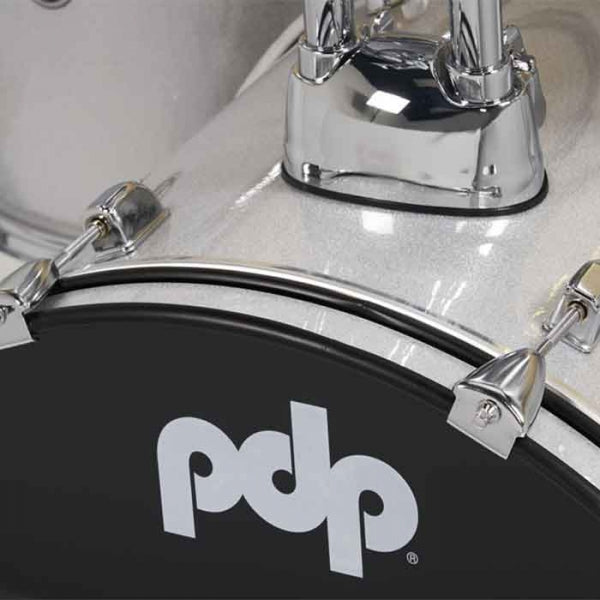 PDP PDCE2215KTDW Center Stage 5-Pieces Acoustic Drum Kit - Diamond White Sparkle