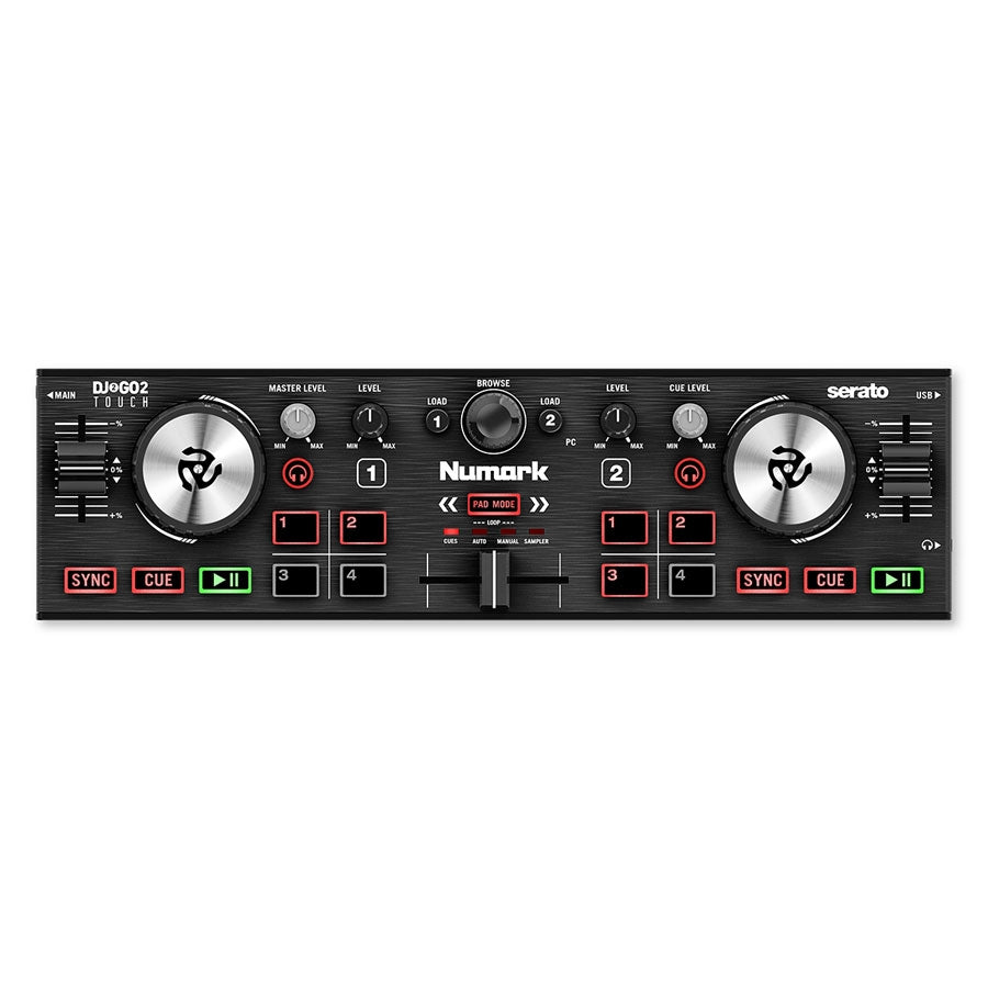 Numark DJ2GO2 Touch Pocket DJ Controller With Capacitive Touch Jog Wheels