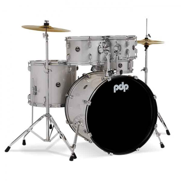 PDP PDCE2215KTDW Center Stage 5-Pieces Acoustic Drum Kit - Diamond White Sparkle