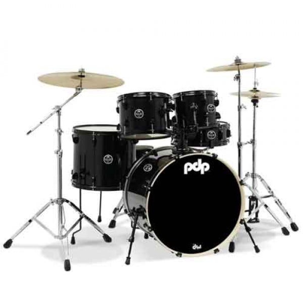 PDP PDMA2215BK8 Mainstage Series 5 Pieces Acoustic Drum Kit - Black Metallic