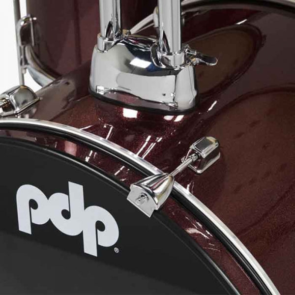 PDP PDCE2215KTRR Center Stage 5-Pieces Acoustic Drum Kit - Ruby Red Sparkle