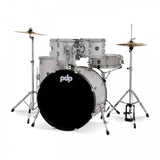 PDP PDCE2215KTDW Center Stage 5-Pieces Acoustic Drum Kit - Diamond White Sparkle