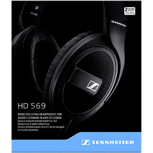 Sennheiser HD 569 Closed-Back Around-Ear Headphones with One-Button Remote Mic in Black