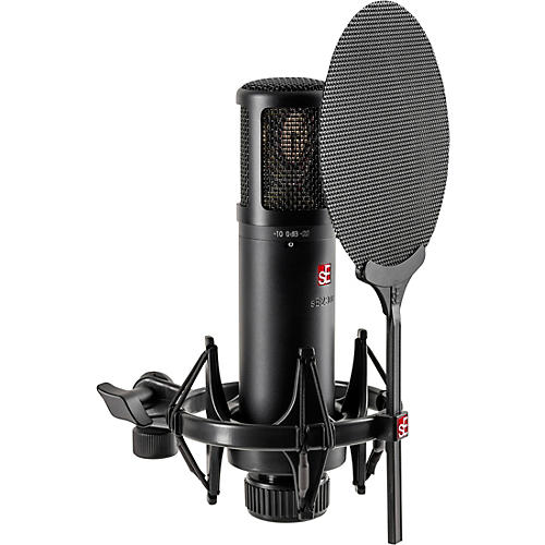 sE Electronics sE2300 microphone with shock mount,pop filter and thread adapter Black