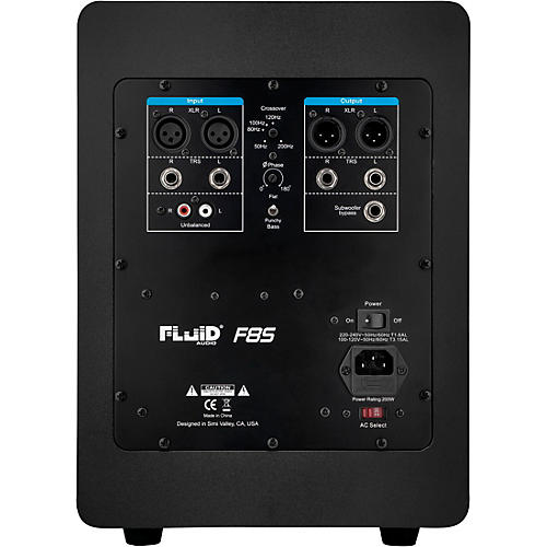 Fluid Audio F8S 8" Powered Studio Subwoofer (Each)