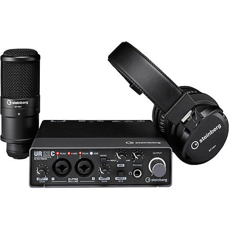 Steinberg UR22C Recording Pack With 2 In/2 Out USB 3.0 Type-C Audio Interface, Microphone & Headphones