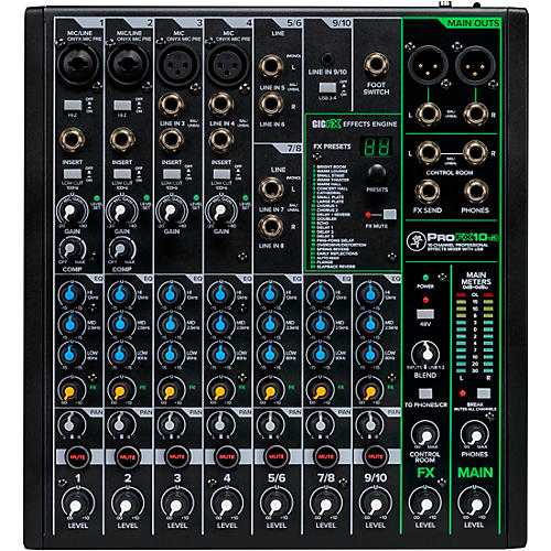 Mackie ProFX10v3+ 10-Channel Analog Mixer With Enhanced FX, USB Recording Modes and Bluetooth