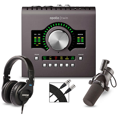 Universal Audio Apollo Twin MKII DUO Heritage Edition Interface With Shure SM7B, SRH 440 and Mic Cable