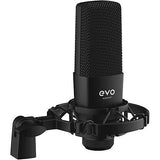 Audient EVO Start Recording Bundle With USB Audio Interface, Headphones, Mic, Shockmount and Mic Cable