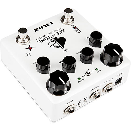 NUX Ace of Tone Dual Overdrive Effects Pedal White