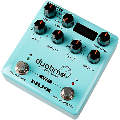 NUX Duotime Dual Delay Engine Effects Pedal Blue