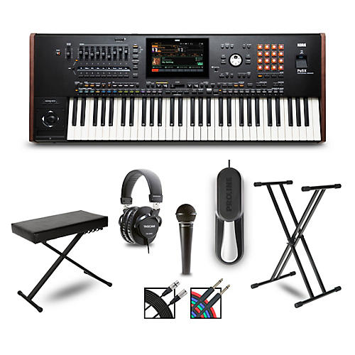 KORG Pa5X 61 Key Arranger with Stand, Pedal, Bench, Headphones, Microphone and Cables