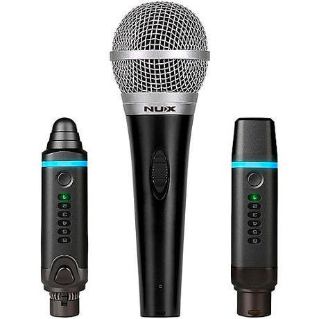 NUX B-3 Plus Wireless Mic System Bundle With Dynamic Mic, Clip, Adapter Cable and Hot Shoe Black