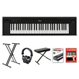 Yamaha Piaggero NP-15 61-Key Portable Keyboard With Power Adapter Black Beginner Package