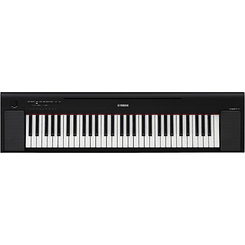 Yamaha Piaggero NP-15 61-Key Portable Keyboard With Power Adapter Black Beginner Package