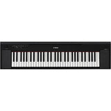 Yamaha Piaggero NP-15 61-Key Portable Keyboard With Power Adapter Black Beginner Package