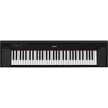 Yamaha Piaggero NP-15 61-Key Portable Keyboard With Power Adapter Black Beginner Package