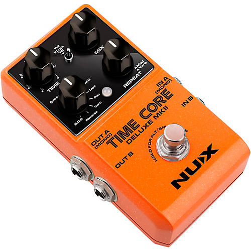 NUX Time Core Deluxe MKII with 7 Different Delays, Phrase Looper and Tap Tempo Effects Pedal Orange