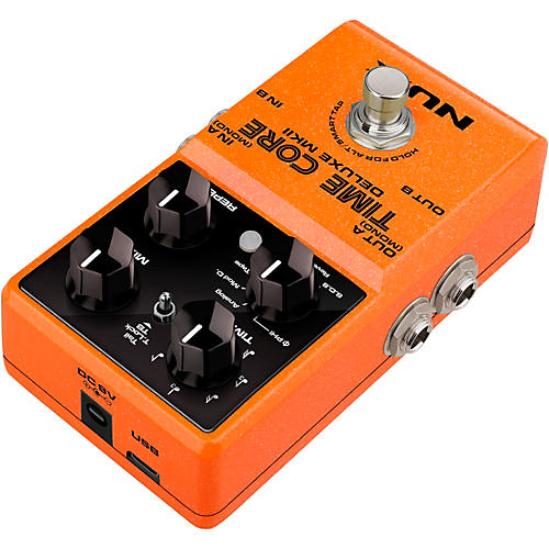 NUX Time Core Deluxe MKII with 7 Different Delays, Phrase Looper and Tap Tempo Effects Pedal Orange