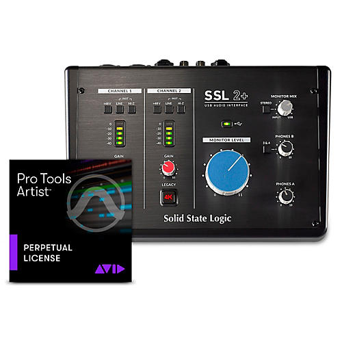 Solid State Logic SSL USB Audio Interface with AVID Pro Tools Artist Perpetual License SSL 2+