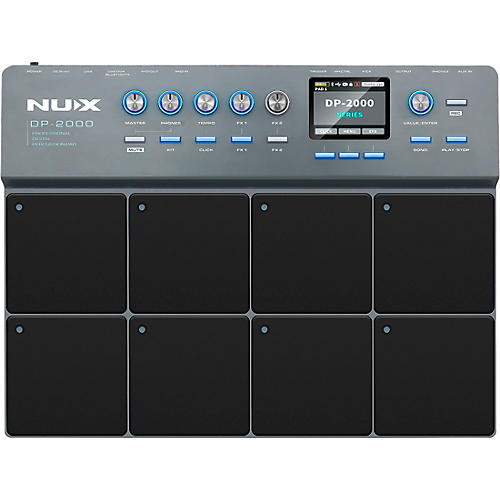 NUX DP-2000 Digital Percussion Pad with 8 Velocity Sensitive Pads, FX, and Bluetooth Black