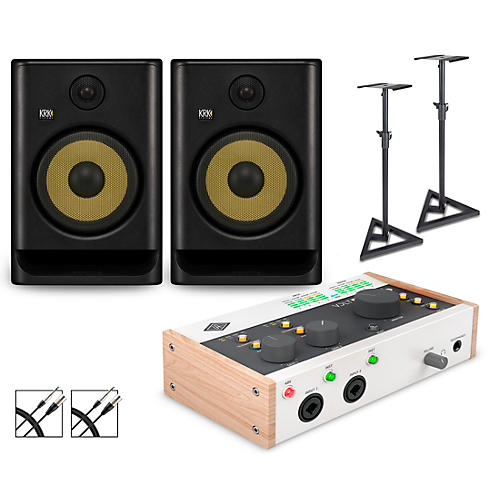 Universal Audio Volt 476 with KRK ROKIT G5 Studio Monitor Pair & S10 Subwoofer (Stands & Cables Included) ROKIT 8