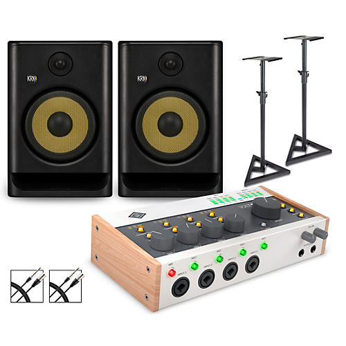 Universal Audio Volt 4 with KRK ROKIT G5 Studio Monitor Pair (Stands & Cables Included) ROKIT 8