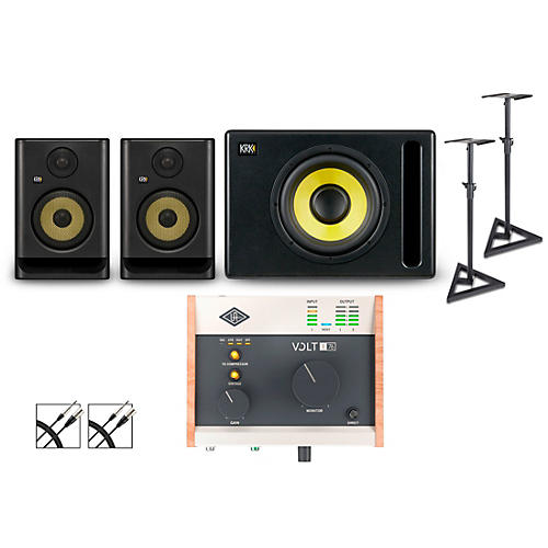 Universal Audio Volt 1 with KRK ROKIT G5 Studio Monitor Pair & S10 Subwoofer (Stands & Cables Included) ROKIT 8