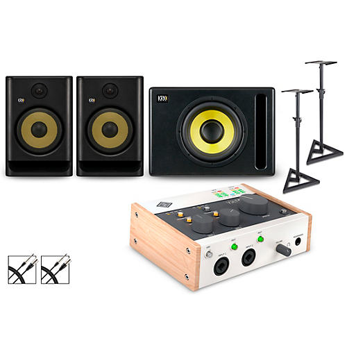 Universal Audio Volt 2 with KRK ROKIT G5 Studio Monitor Pair & S10 Subwoofer (Stands & Cables Included) ROKIT 5