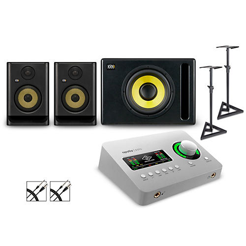 Universal Audio Apollo Solo USB with KRK ROKIT G5 Studio Monitor Pair & S10 Subwoofer (Stands & Cables Included) ROKIT 5