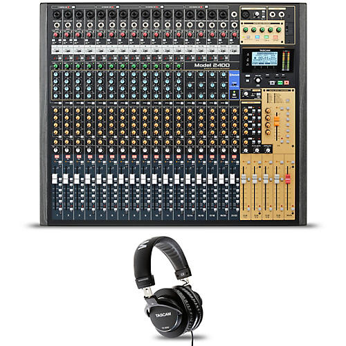 TASCAM Model 2400 24-Channel Multitrack Recorder and Mixer With TH-300X Headphones and Dust Cover