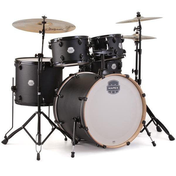 MAPEX STORM SERIES ST5295F ROCK 5-PIECE ACOUSTIC DRUM SET WITH HARDWARE - DEEP BLACK