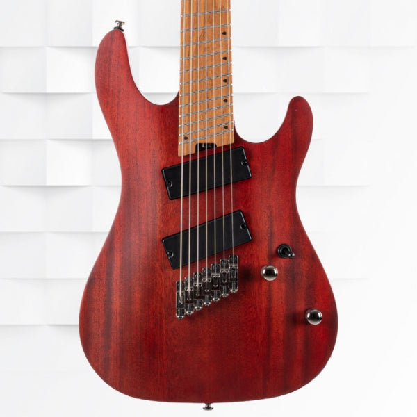 Cort KX307 Multi Scale 7-String Electric Guitar With Bag - Open Pore Mahogany