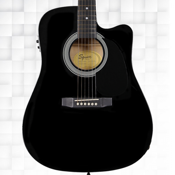 Fender Squier SA-105CE Semi Acoustic Guitar With Bag - Black 0930307006